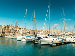 Fototapeta na wymiar Yachts in Malta