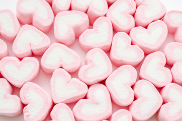 Obraz premium Heart Marshmallows Background.