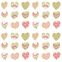 valentines hearts seamless  pattern