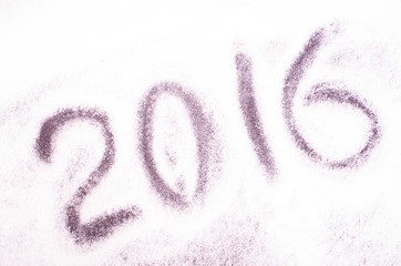 2016 lettering on the snow for the Christmas and New year