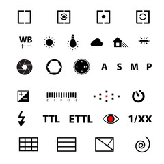 camera menu function symbol  set