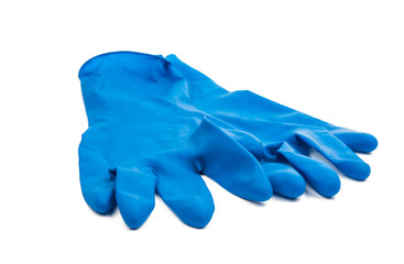 blue rubber gloves