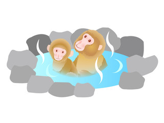 申　温泉　かわいい　年賀状