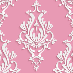 Vector Floral Damask Seamless Pattern