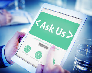 Digital Online Business Feedback Ask Us Concept