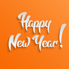 Happy New Year 3d Calligraphic Text with Shadow