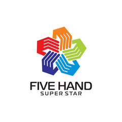 Five Hand star logo icon