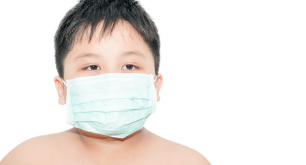 boy wear a mask Health isolated