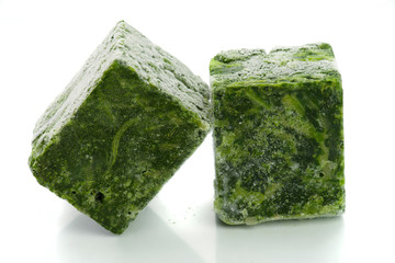 blocks of frozen spinach