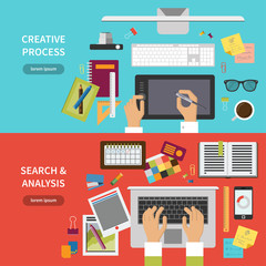 Creative process, search and analysis concept set