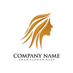 Gold Women Spa Modern line Logo Icon