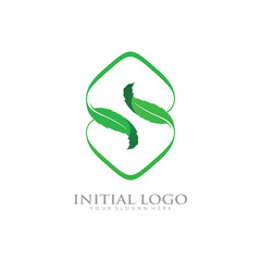 initial S Leaf Logo icon