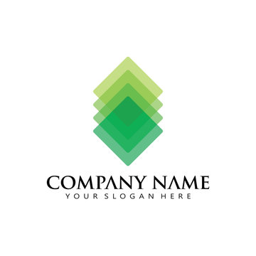 Green paper document abstract vector logo