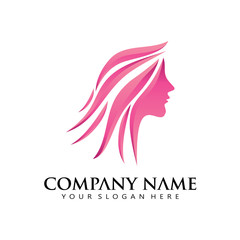 Pink Women Spa Modern line Logo Icon