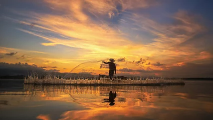 Fotobehang Fisherman © anekoho