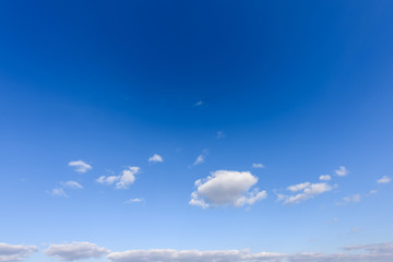 Beautiful blue sky with white clouds in the autumn