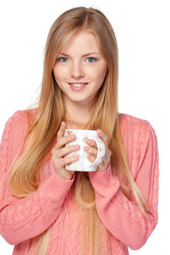 Woman holding a cup