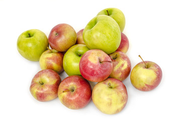Rustic apples on a white background