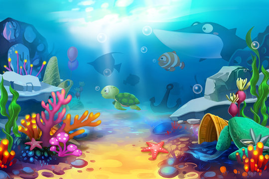 Illustration: The Happy Ocean World - Scene Design