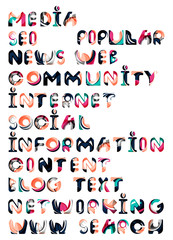 Social media in the internet - words, tags