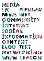 Social media in the internet - words, tags