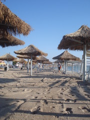 Beach in the morning at the end of the season in Vama Veche resort in Romania