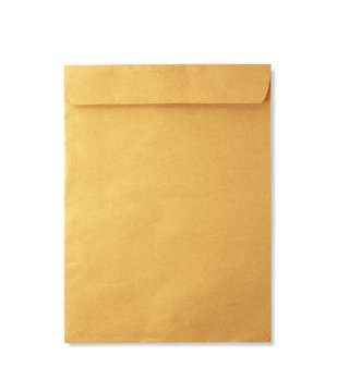 Brown envelope isolated on white background