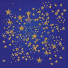 Kleine goldene Sterne am Sternenhimmel