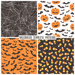 Set of backgrounds in the style of Halloween.