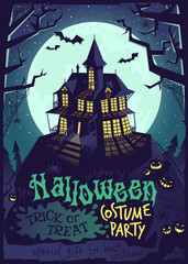 Halloween landscape poster.