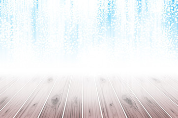 Winterschnee und Holz