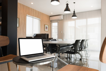 Interior conference room, meeting room.