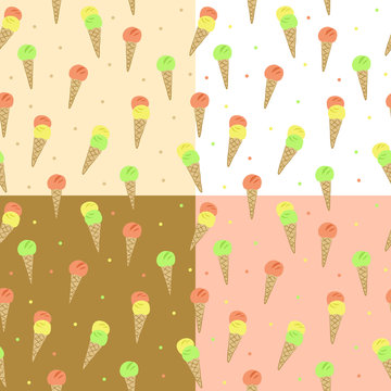 Ice cream seamless pattern illustration vector