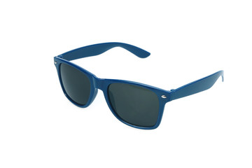 Blue sunglasses isolated on a white background