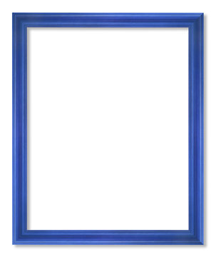 blue picture frame isolated on white