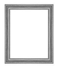 Fototapeta premium The antique silver frame on the white background
