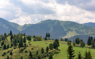 Naklejka premium Beautiful mountain landscape in Romania at Vatra Dornei