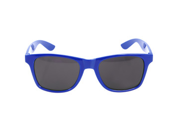 Blue sunglasses isolated on white