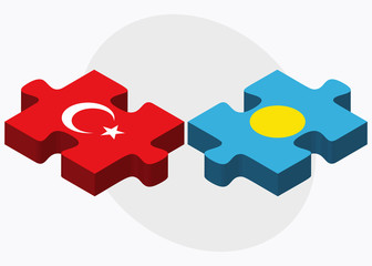 Turkey and Palau Flags