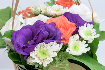 Vintage wedding  composition with flowers, close up