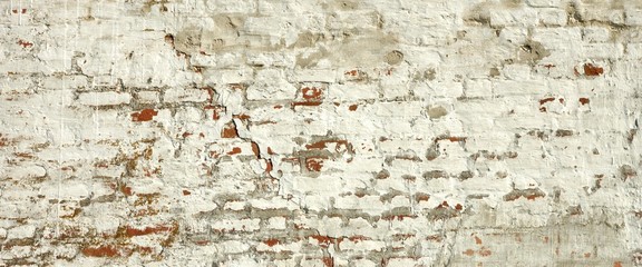 Shabby Uneven Red White Brick Vintage Texture