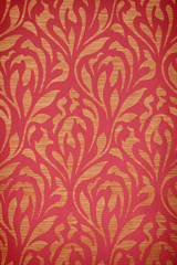 red vintage fabric with gold decor