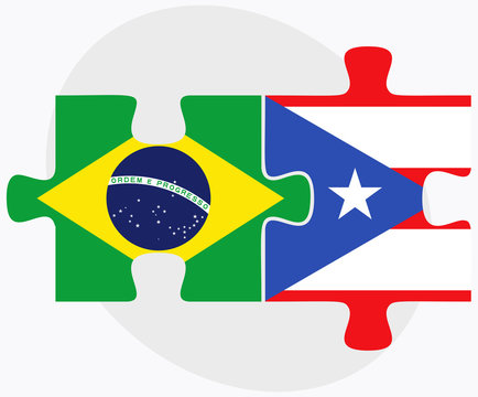 Brazil and Puerto Rico Flags