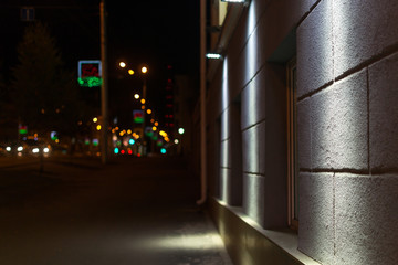 City Sidewalk at Night