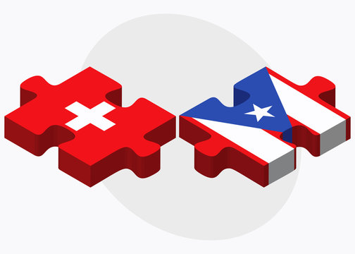 Switzerland and Puerto Rico Flags