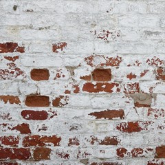 Red White Brick Wall With Broken Whitewashed Plaster Rectangle T