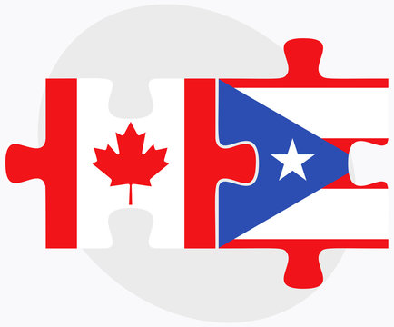 Canada and Puerto Rico Flags