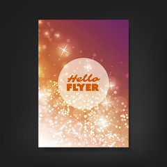 Flyer, Card or Cover Design with Sparkling Patter Background - Corporate Identity, Christmas, New Year or Ad Design Template