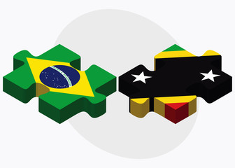 Brazil and Saint Kitts and Nevis Flags