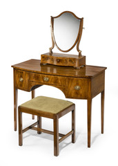 Dressing table mirror and stool set antique and vintage